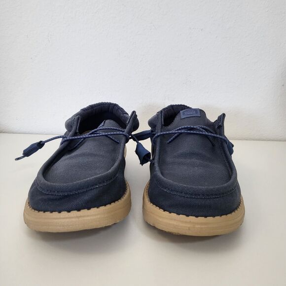 HEY DUDE Wally Waxed Canvas Mens 9 Navy Blue Casual Shoes Water Resistant main image 7